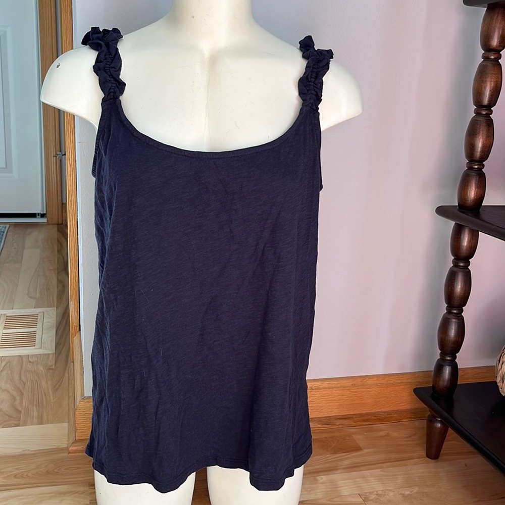 Boden navy ruffle tank size 2 cotton EUC